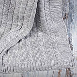 Плед вʼязаний Vividzone КЛАСИК 150*220 маренго, фото 2