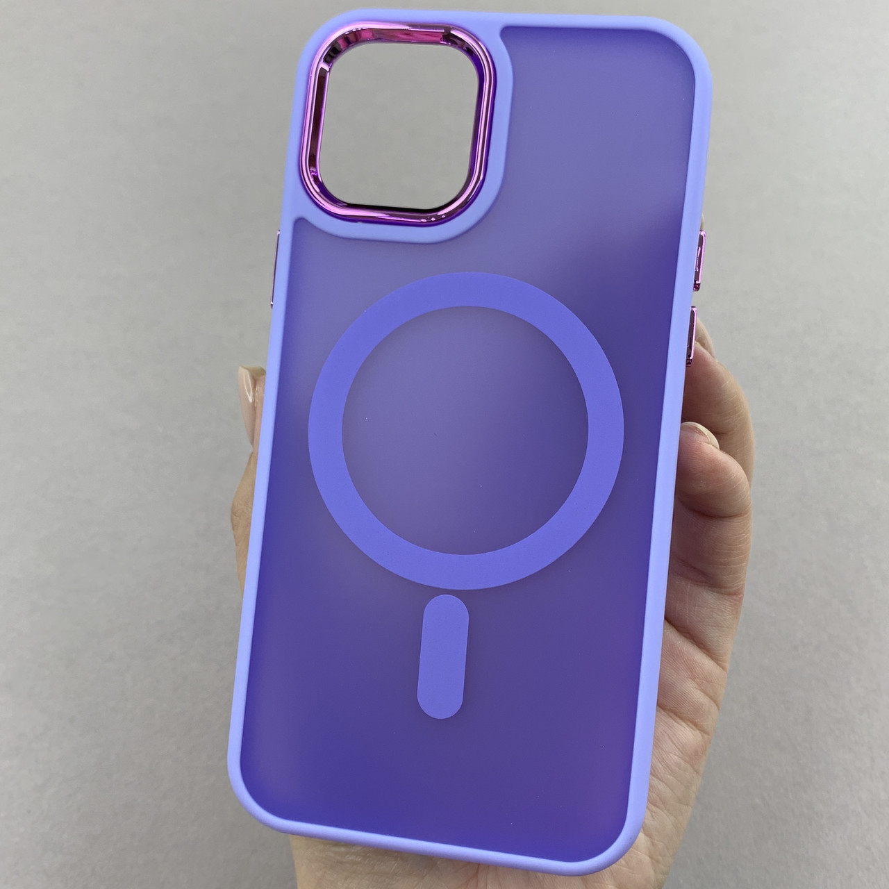 Чохол для Apple iPhone 12 матовий кольоровий чохол з магсейф MagSafe на телефон айфон 12 бузковий boh