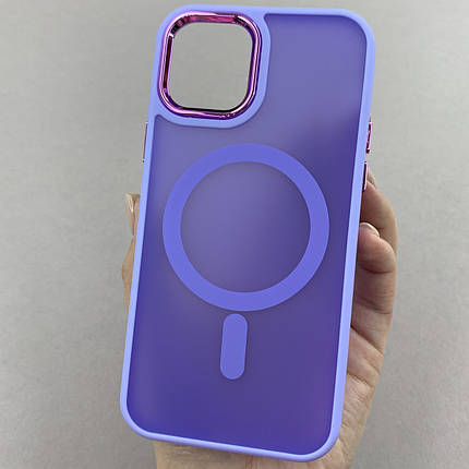 Чохол для Apple iPhone 12 матовий кольоровий чохол з магсейф MagSafe на телефон айфон 12 бузковий boh, фото 1