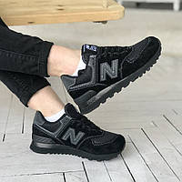 Кроссовки женские New balance 574 нью беланс черные темные нев баланс крассовки кроссы белансы