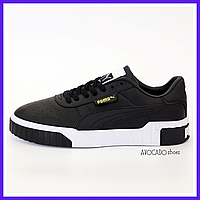 Кроссовки женские Puma Cali Bold black white / кеды Пума Кали болд черные белые