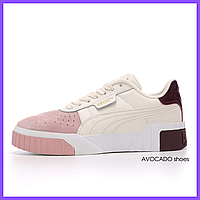 Кроссовки женские Puma Cali Bold beige pink / кеды Пума Кали болд бежевые розовые