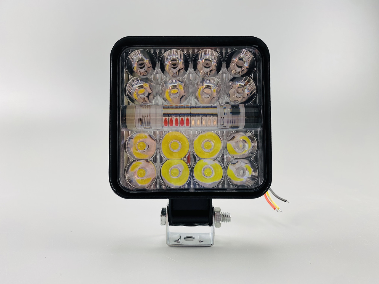 Фара LED квадратна 48W 6000K (26 діодів) багатофункціональна біле світло (верх + низ) + червоне світло (центр) + синє світло (цент, фото 1