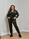 8110-6 Спортивний костюм жіночий на блискавці велюр супербатал (4 од: 54,56.58.60), фото 6