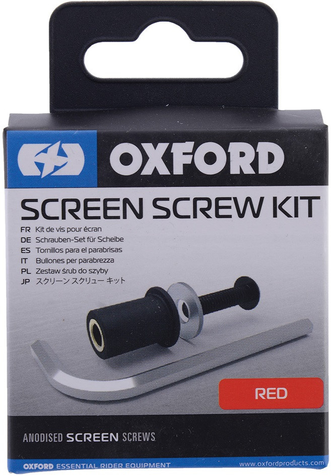 Набір кріплення вітрового скла Oxford Screen Screw, червоний