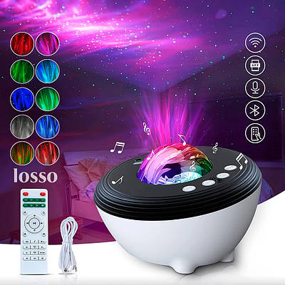 Лазерний проектор зоряного неба LOSSO "Аврора" нічник північного сяйва