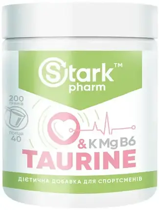 (уцінка термін по 8.25) Амінокислота таурін Stark Pharm Taurine + K Mg B6 200 г, фото 1