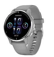 Garmin Venu 2 Plus Silver S. Steel Bezel w. Powder G. Case and S. Band (010-02496-10)