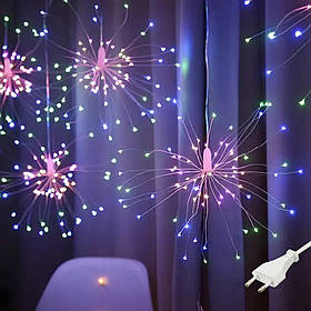Світлодіодна гірлянда штора "Феєрверк", 3x0,6м, 1000 LED, 5 пучків, 8 режимів, 220V