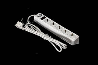 Сетевой фильтр, удлинитель с USB2 Optima Base 5 3m WHITE провод 3*0,75мм2 ax-1269