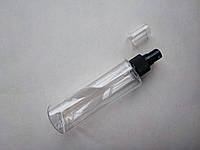 200 - 205 мл 24/410 Цилиндр флакон прозрачный ПЭТ с черным распылителем, спреем, бутылка, пузырек пластиковый