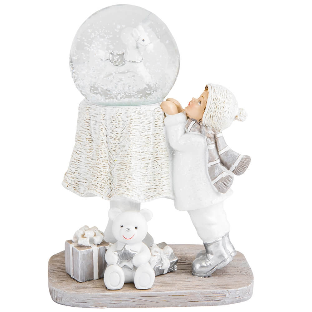 Декоративна новорічна снігова куля "Новорічне диво" 12,5*9,5*16 см, фото 1