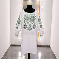 Платье с вышивкой крестиком- орнамент/свободного покроя/стиль прямой/ткань Оникс/цвет - белий/ПП"Світлана-К"