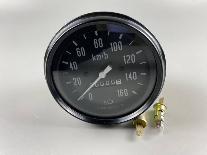 Спидометр механический ГАЗ-53 УАЗ диаметр 100 мм 0-160 км подсветка 12В ...