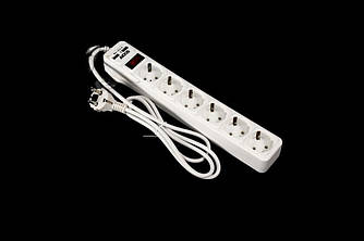 Сетевой фильтр, удлинитель с USB2 Optima Base 6 1,5m WHITE провод 3*0,75мм2 ax-1271