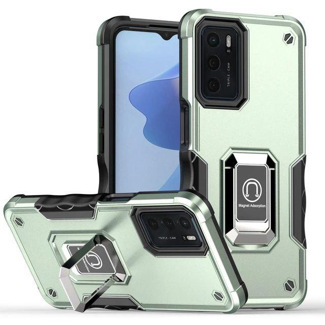 Протиударний чохол для Oppo A16 зелений з кільцем підставкою