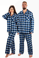 Комплект піжама жіноча новорічна Family look байка 46,48,50,52р сорочка і штани різні кольори КЛІТКА