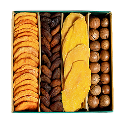 Подарунковий набір з горіхами та сухофруктами mini Green №8