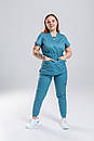 Жіночий медичний топ "Ріко" колір ніагара, фото 3