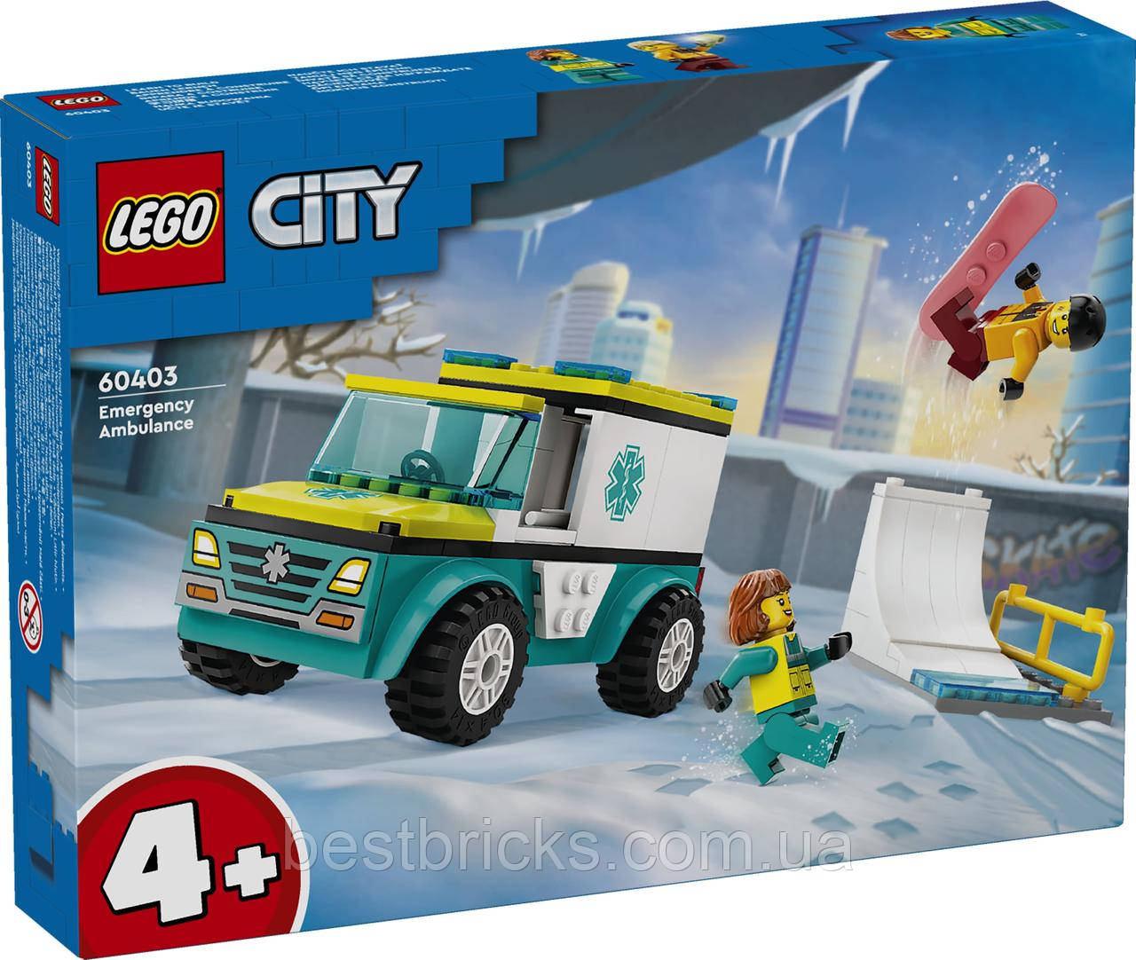 Lego City Швидка допомога та сноубордер 60403, фото 1