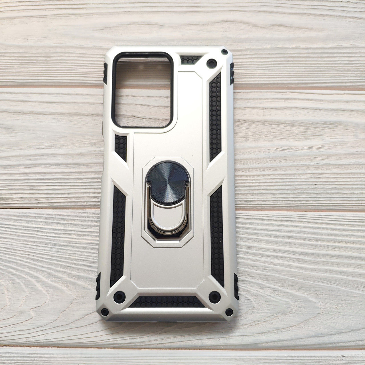 Чохол Armor для Xiaomi Poco X5 Pro 5G протиударний з кільцем Срібло