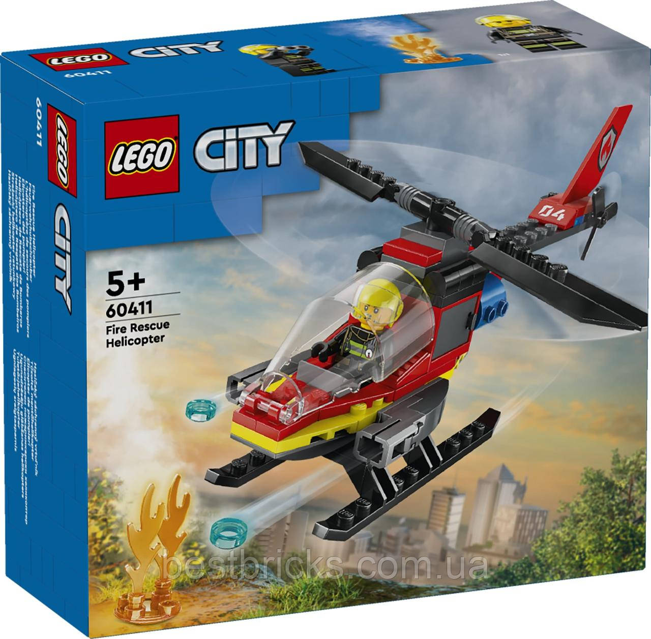 Lego City Пожежний рятувальний гелікоптер 60411, фото 1