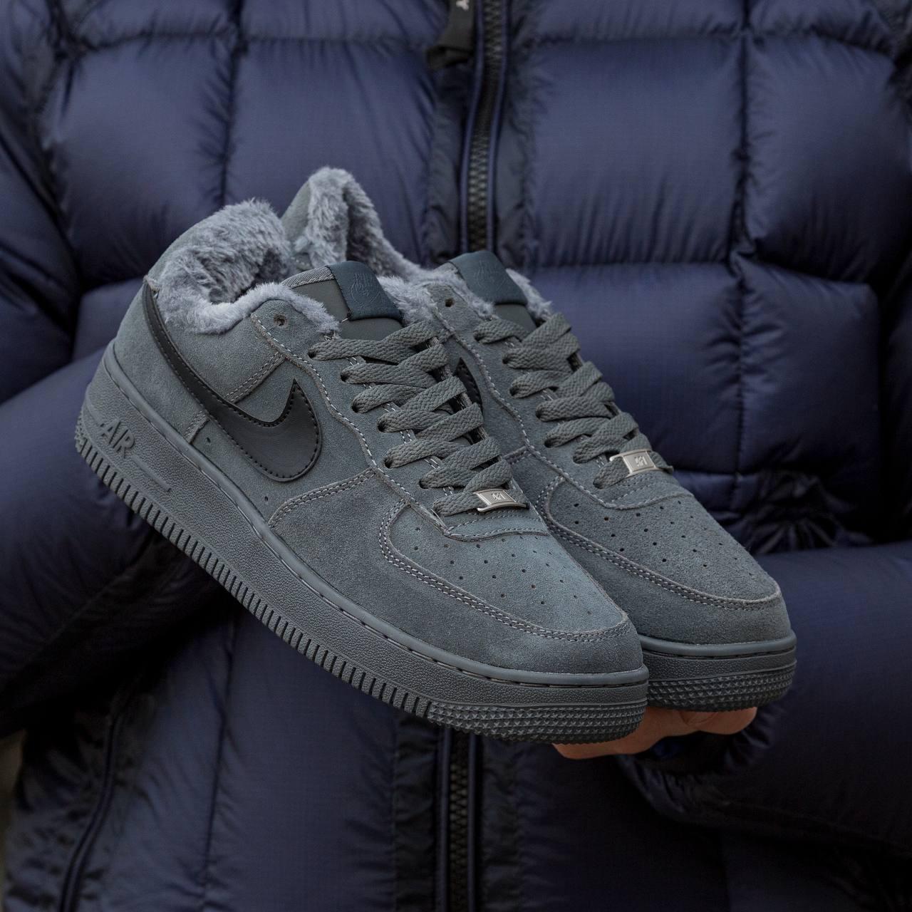 Жіночі кросівки Nike Air Force 1 Low Grey (с мехом) ALL01044