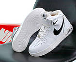 Жіночі кросівки Nike Air Force 1 High White Black (с мехом) ALL09917, фото 7