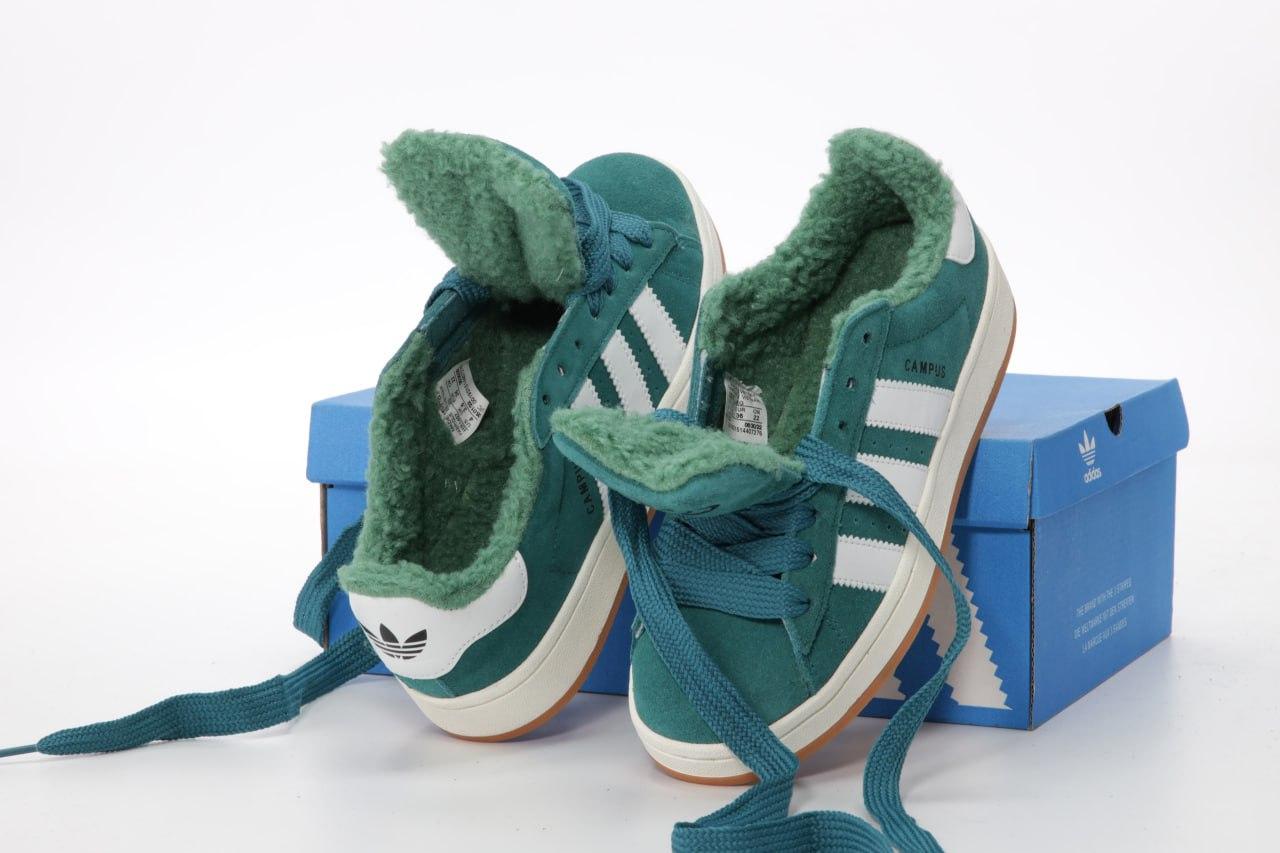 Кросівки чоловічі Адідас Adidas Campus 00s Forest Glade Green (хутро) HR1467, фото 1