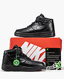 Жіночі кросівки Nike Air Force 1 Mid Black (с мехом) 315123-001, фото 9