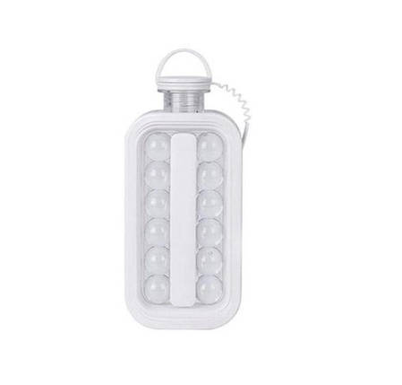 Форма-пляшка для льоду силіконова Ice Cube Tray 8863, на 17 кульок, біла, фото 1