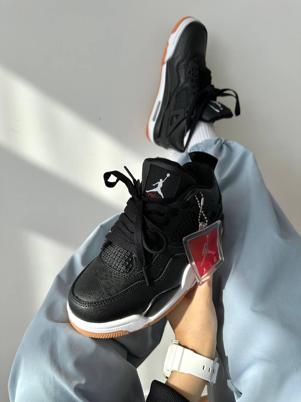 Жіночі кросівки Air Jordan 4 Retro Laser Black Gum (с мехом) CI2970-001