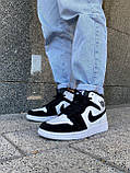Жіночі кросівки Джордан Jordan 1 High White Black (хутро) ALL13741, фото 6