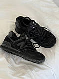 Жіночі кросівки New Balance 574 Triple Black (с мехом) ML574EVE, фото 3