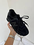 Жіночі кросівки New Balance 574 Triple Black (с мехом) ML574EVE, фото 5