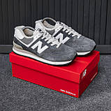 Кросівки жіночі Нью Баланс New Balance 574 Grey White (хутро) ALL13791, фото 4