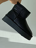 Жіночі угги UGG Classic Ultra Mini Platform Boot Black Leather 1141510-BLLE, фото 3