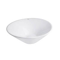 Круглий умивальник у ванну Qtap Amazon 425х425х155 White з донним клапаном QT0211K70W