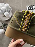 Жіночі угги UGG Ultra Mini Braid Platform Boot Olive ALL14376, фото 8