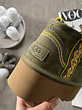 Жіночі угги UGG Ultra Mini Braid Platform Boot Olive ALL14376, фото 9