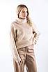 Светр жіночий оверсайз з високою горловиною бежевий 66014 (2000000117966), фото 3