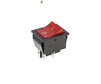 Переключатель широкий KCD-4 ON-OFF 4pin, 15A, 220V, червоний