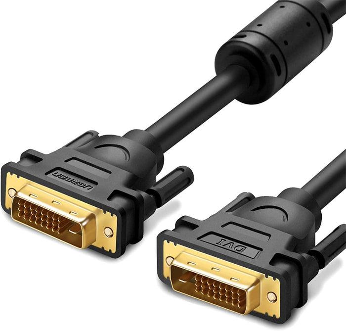 Двоканальний цифровий відеокабель UGREEN DVI-D 24+1 для відеокарт, DVD, ноутбуків 1.5 м Black DV101)