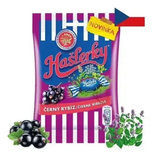 Льодяники Haslerky з чорною смородиною на основі екстрактів трав, 90г