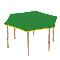 Детский шестиместный стол с регулировкой высоты ST-014
