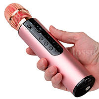 Караоке мікрофон Losso M6 Premium Duet рожевий із стерео звуком