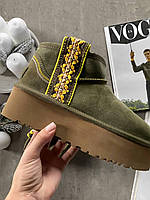 Женские угги Ugg Ultra Mini Braid Platform Boot Olive ALL14376