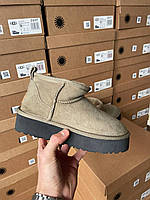 Женские угги Ugg Ultra Mini Platform Khaki ALL13868