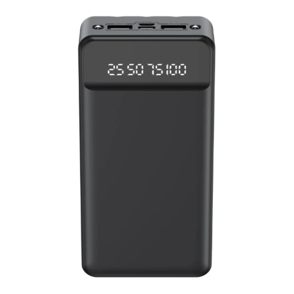 Портативний акумулятор павербанк XO 20000 mAh з LED-дисплеєм Black (PR163)