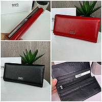 Шкіряний жіночий гаманець клатч люкс якість у коробці D&G